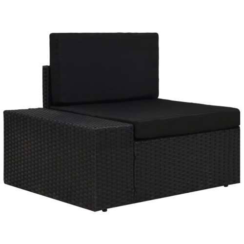 3-dijelna vrtna garnitura od poliratana crna - Crna 1 Kutna sofa (lijevi naslon za ruku) + kutna sofa (desni naslon za ruku) + s Cijena