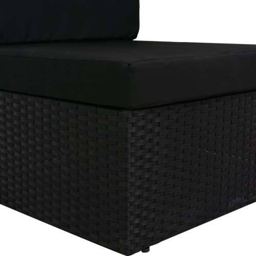 3-dijelna vrtna garnitura od poliratana crna - Crna 1 Kutna sofa (lijevi naslon za ruku) + kutna sofa (desni naslon za ruku) + s Cijena