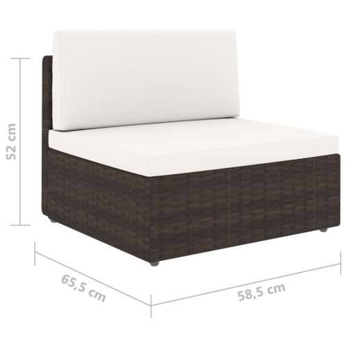 Modularni dvosjed od poliratana smeđi - Smeđa 1 Srednja sofa + kutna sofa Cijena