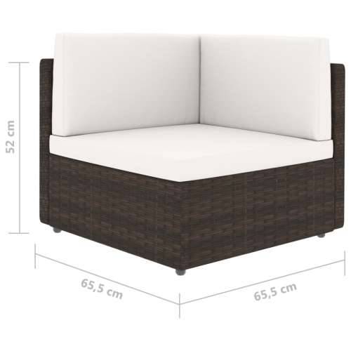 Modularni dvosjed od poliratana smeđi - Smeđa 1 Srednja sofa + kutna sofa Cijena