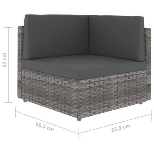 Modularna kutna sofa od poliratana siva - Siva 1 kutna sofa Cijena