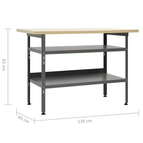 Radni stol sivi 120 x 60 x 85 cm čelični Cijena