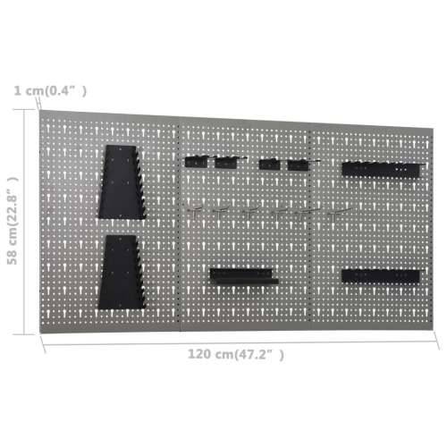 Zidne ploče za alat 3 kom 40 x 58 cm čelične - 3 Cijena