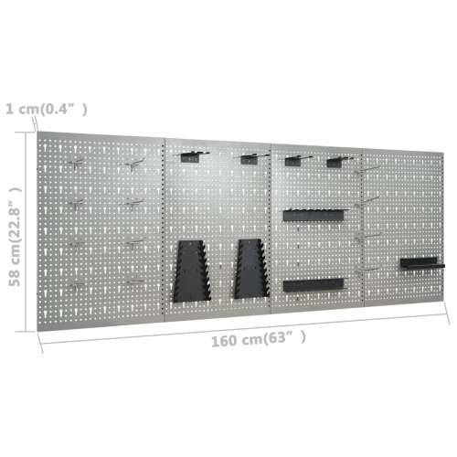 Zidne ploče za alat 4 kom 40 x 58 cm čelične - 4 Cijena