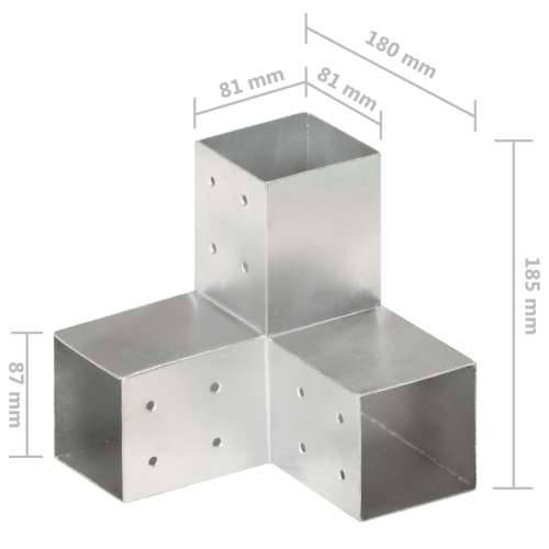 Spojnici za stupove u Y-obliku 4 kom pocinčani metal 81 x 81 mm Cijena