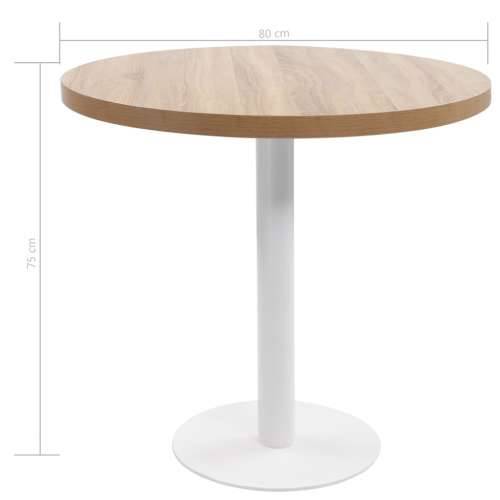 Bistro stol svjetlosmeđi 80 cm MDF svijetlo smeđa i bijela 80 x 75 cm 1 Cijena