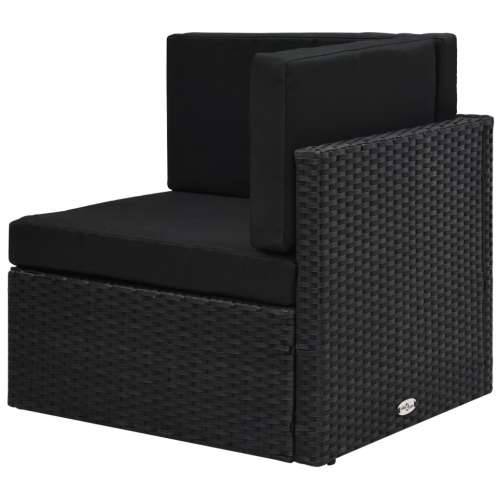 Modularna kutna sofa od poliratana crna - Crna 1 kutna sofa Cijena