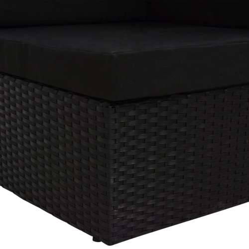 Modularna kutna sofa od poliratana crna - Crna 1 kutna sofa Cijena