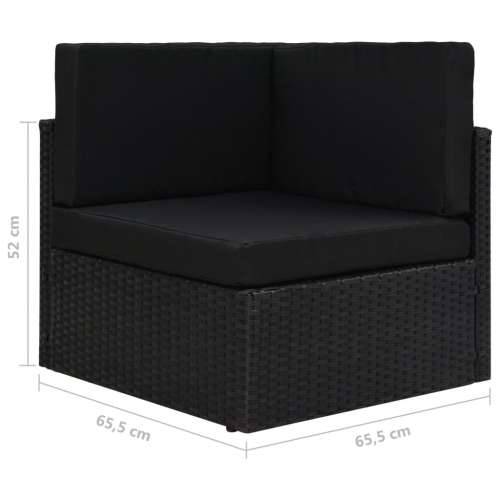 Modularna kutna sofa od poliratana crna - Crna 1 kutna sofa Cijena