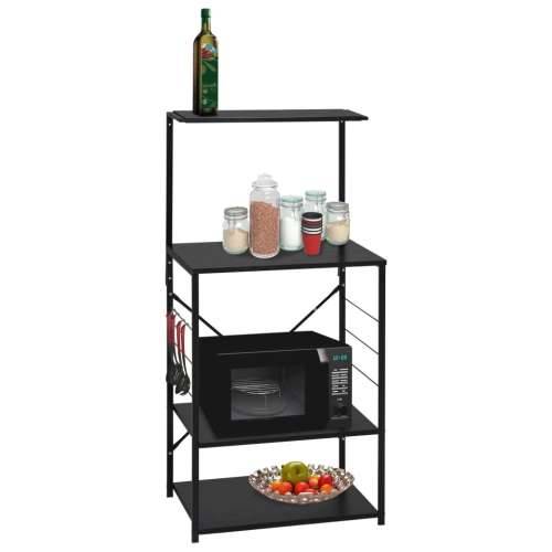 Ormarić za mikrovalnu pećnicu crni 60 x 39,6 x 123 cm drveni - Crna Cijena
