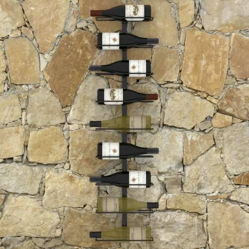 Zidni stalak za vino za 9 boca crni željezni Cijena