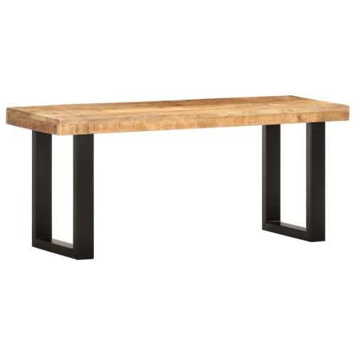 Klupa od grubog masivnog drva manga i čelika 110 cm - Smeđa 110 cm Grubo masivno drvo manga Cijena