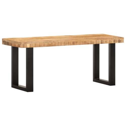 Klupa od grubog masivnog drva manga i čelika 110 cm - Smeđa 110 cm Grubo masivno drvo manga Cijena