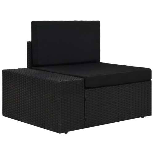 Modularna kutna sofa od poliratana s desnim naslonom crna - Crna 1 Kutna sofa (desni naslon za ruku) Cijena