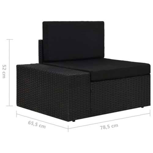 Modularna kutna sofa od poliratana s desnim naslonom crna - Crna 1 Kutna sofa (desni naslon za ruku) Cijena
