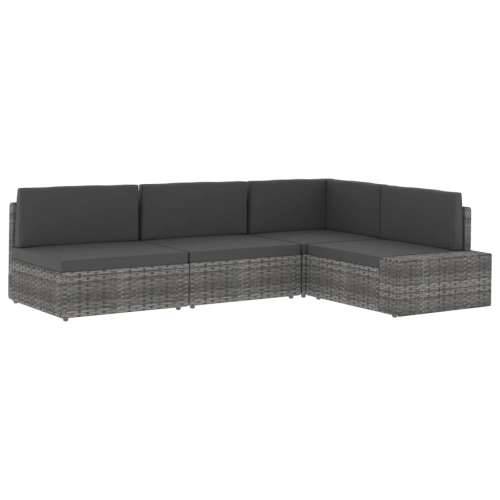 Modularna kutna sofa od poliratana s desnim naslonom crna - Crna 1 Kutna sofa (desni naslon za ruku) Cijena