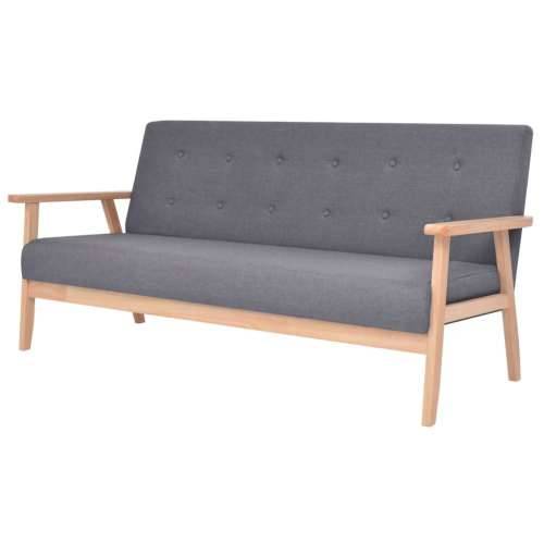 3-dijelni set sofa od tkanine tamnosivi - Tamno siva 2 fotelje + trosjed Cijena