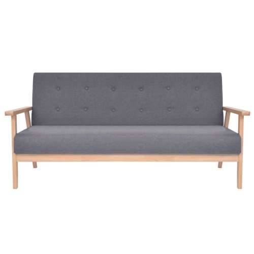3-dijelni set sofa od tkanine tamnosivi - Tamno siva 2 fotelje + trosjed Cijena