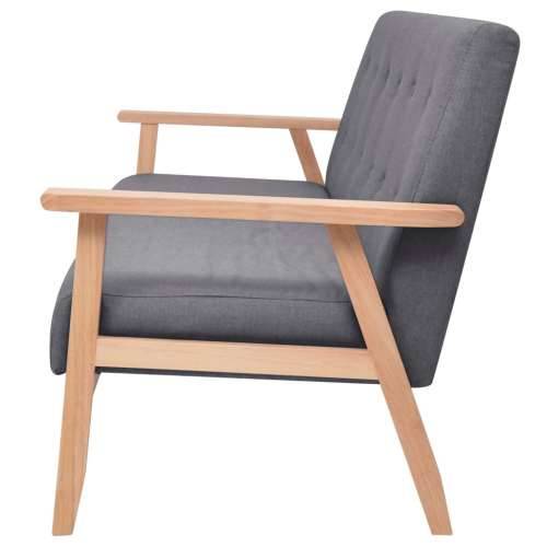 3-dijelni set sofa od tkanine tamnosivi - Tamno siva 2 fotelje + trosjed Cijena