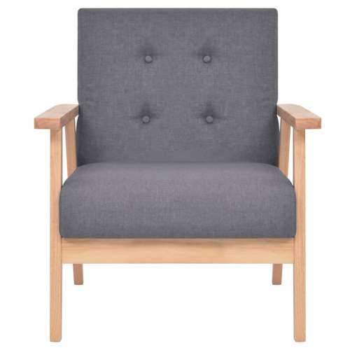 3-dijelni set sofa od tkanine tamnosivi - Tamno siva 2 fotelje + trosjed Cijena