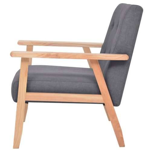 3-dijelni set sofa od tkanine tamnosivi - Tamno siva 2 fotelje + trosjed Cijena