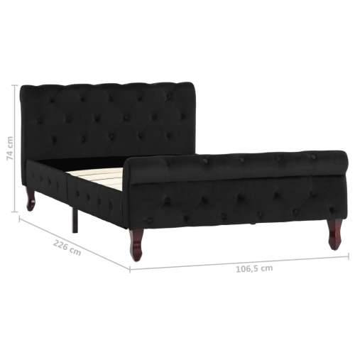 Okvir za krevet crni baršunasti 100 x 200 cm - Crna 100 x 200 cm Cijena