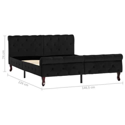 Okvir za krevet crni baršunasti 140 x 200 cm - Crna 140 x 200 cm Cijena