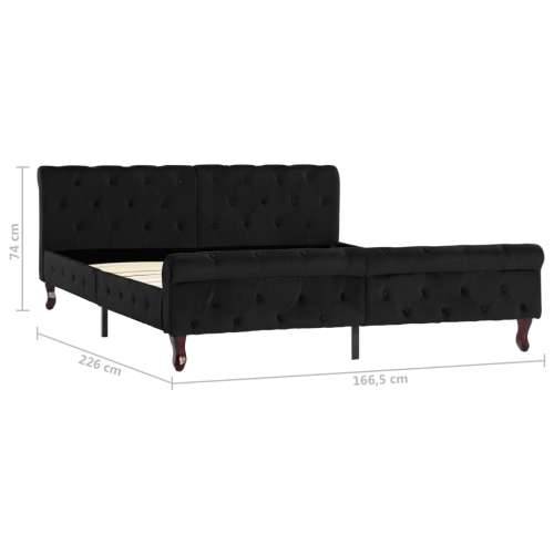 Okvir za krevet crni baršunasti 160 x 200 cm - Crna 160 x 200 cm Cijena