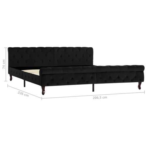 Okvir za krevet crni baršunasti 200 x 200 cm - Crna 200 x 200 cm Cijena
