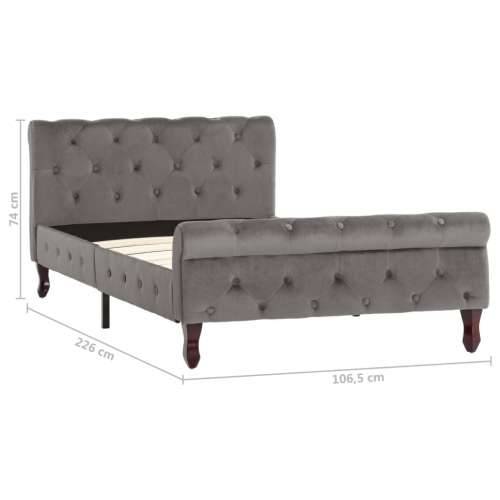 Okvir za krevet sivi baršunasti 100 x 200 cm - Siva 100 x 200 cm Cijena