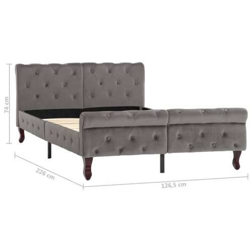 Okvir za krevet sivi baršunasti 120 x 200 cm - Siva 120 x 200 cm Cijena