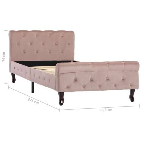 Okvir za krevet ružičasti baršunasti 90 x 200 cm - Ružičasta 90 x 200 cm Cijena