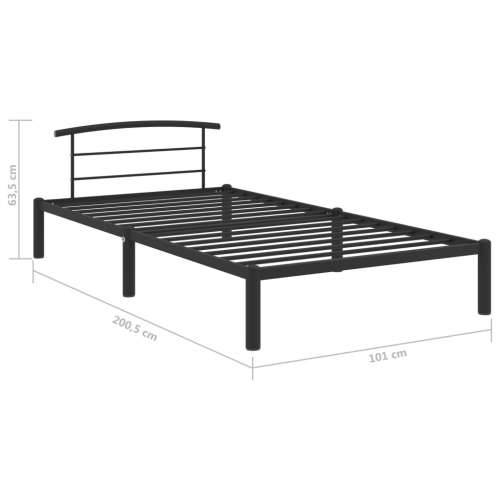 Okvir za krevet crni metalni 90 x 200 cm Cijena