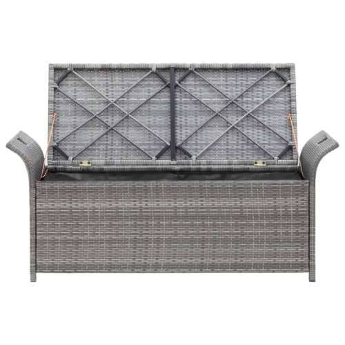 Klupa za pohranu s jastukom siva 138 cm od poliratana - Siva 138 x 50 x 60 cm 1 2 Cijena