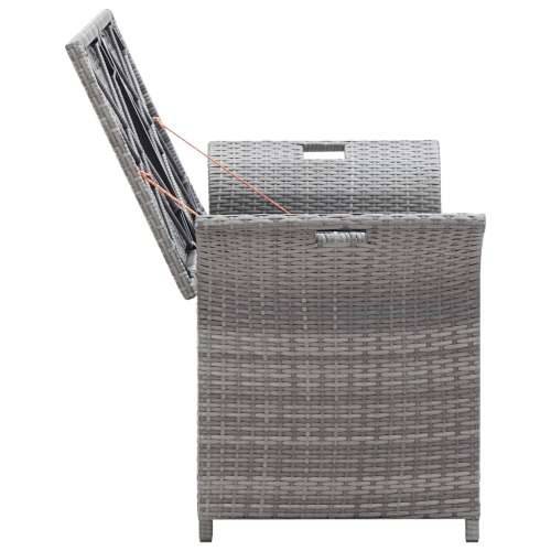Klupa za pohranu s jastukom siva 138 cm od poliratana - Siva 138 x 50 x 60 cm 1 2 Cijena