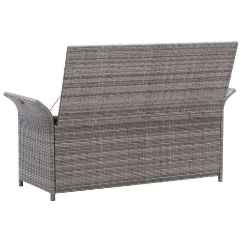 Klupa za pohranu s jastukom siva 138 cm od poliratana - Siva 138 x 50 x 60 cm 1 2 Cijena