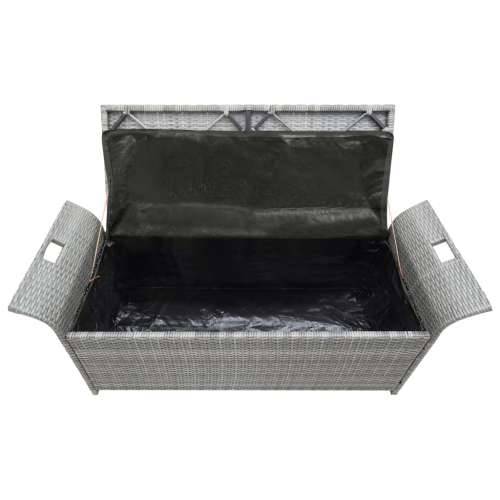 Klupa za pohranu s jastukom siva 138 cm od poliratana - Siva 138 x 50 x 60 cm 1 2 Cijena