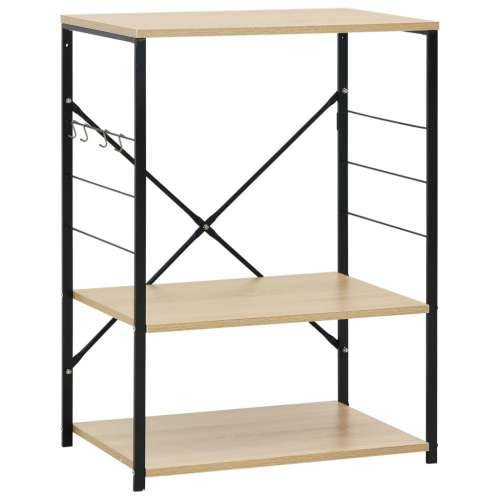Ormarić za mikrovalnu crni i hrast 60 x 39,6 x 79,5 cm drveni - crna i hrast Cijena