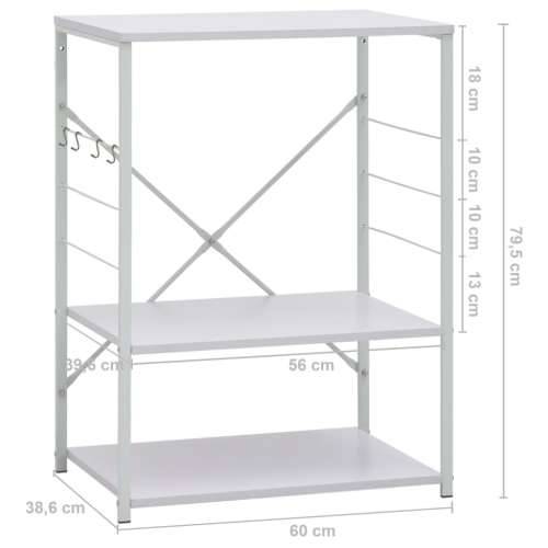 Ormarić za mikrovalnu pećnicu bijeli 60 x 39,6 x 79,5 cm drveni - Bijela Cijena
