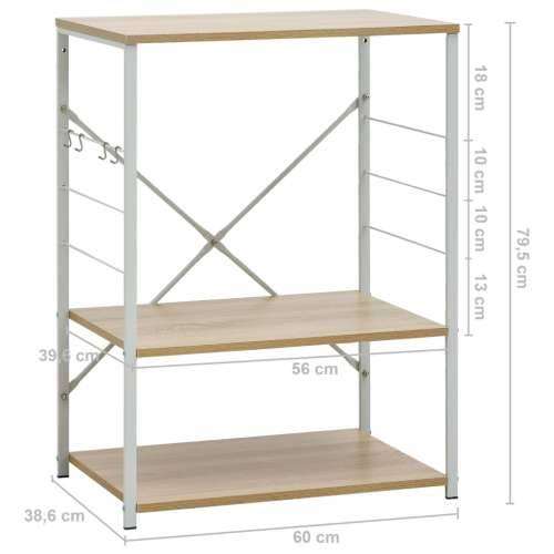 Ormarić za mikrovalnu bijeli i hrast 60 x 39,6 x 79,5 cm drveni - bijela i hrast Cijena