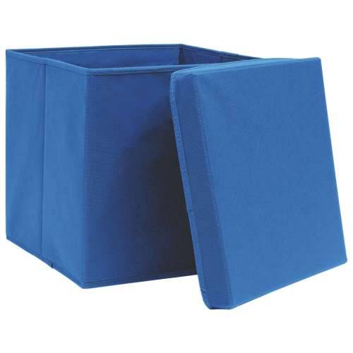 Kutije za pohranu s poklopcima 10 kom plave 32x32x32 cm tkanina Cijena