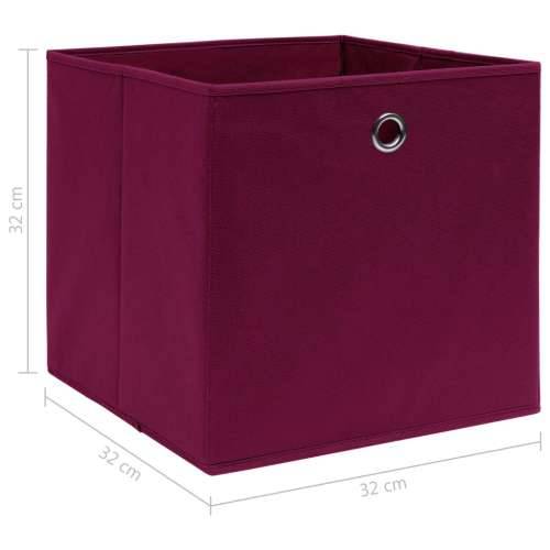 Kutije za pohranu 10 kom tamnocrvene 32 x 32 x 32 cm od tkanine Cijena