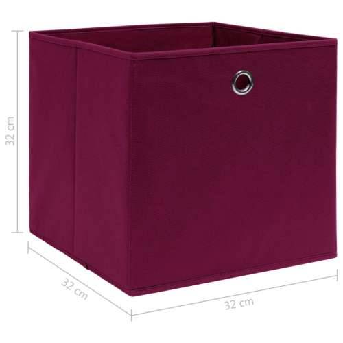 Kutije za pohranu 10 kom tamnocrvene 32 x 32 x 32 cm od tkanine - Tamnocrvena bez poklopaca 10 1 Cijena