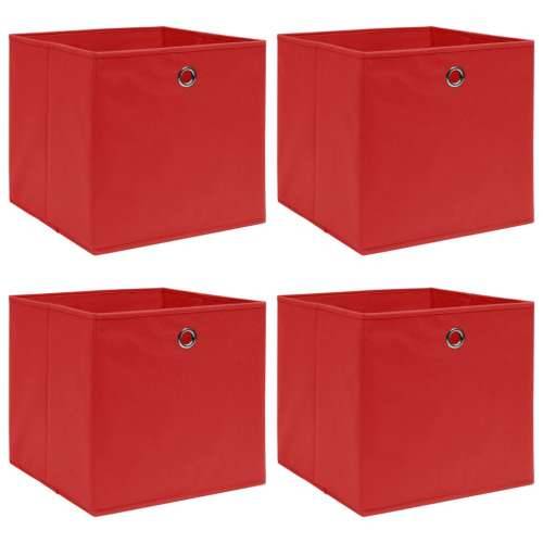 Kutije za pohranu 4 kom crvene 32 x 32 x 32 cm od tkanine