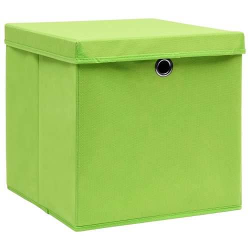 Kutije za pohranu s poklopcima 4 kom zelene 32x32x32 cm tkanina - Zelena s poklopcima 4 1 Cijena