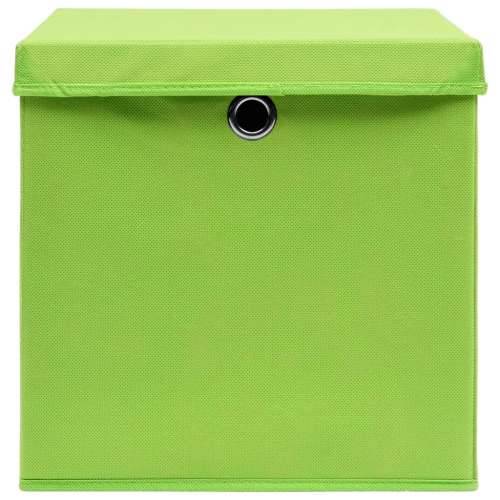 Kutije za pohranu s poklopcima 4 kom zelene 32x32x32 cm tkanina - Zelena s poklopcima 4 1 Cijena
