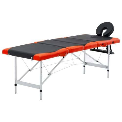 Sklopivi masažni stol s 4 zone aluminijski crno-narančasti Cijena