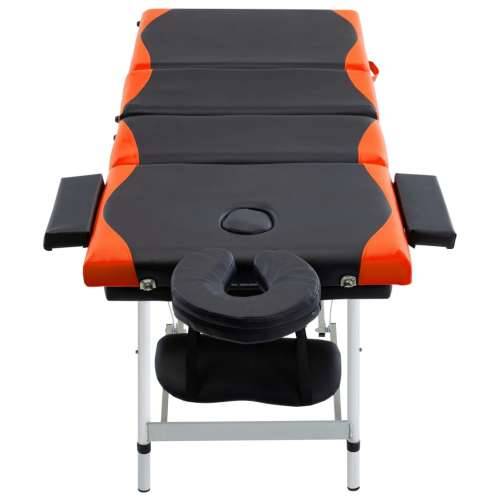 Sklopivi masažni stol s 4 zone aluminijski crno-narančasti Cijena
