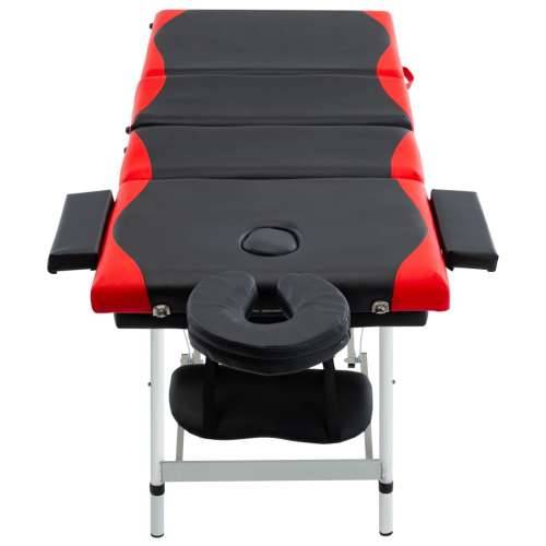 Sklopivi masažni stol s 4 zone aluminijski crno-crveni Cijena