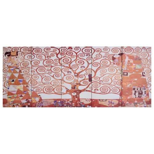 Set zidnih slika na platnu s uzorkom stabla žuti 200 x 80 cm Cijena